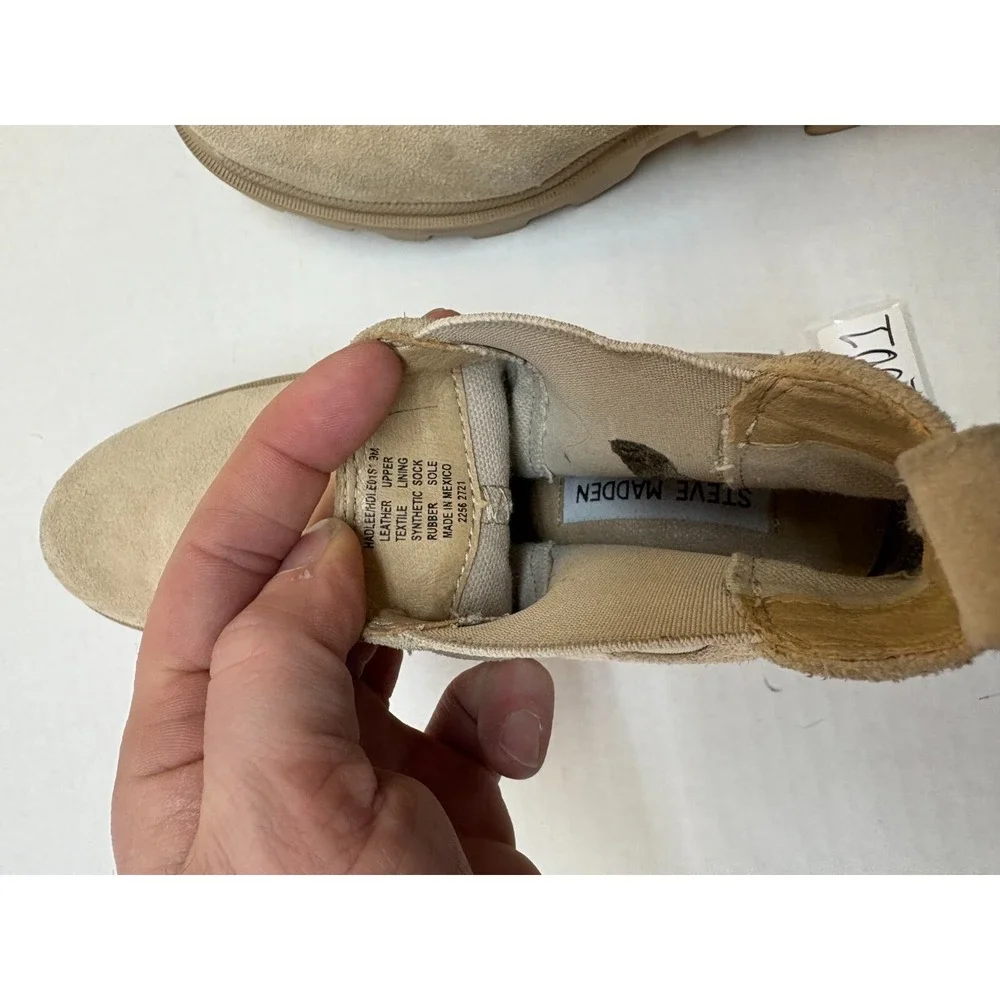 Steve Madden Boots Women's size 9M Tan Suede‎ Lug Sole Sand